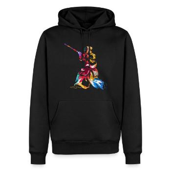 Kendo Geschenk - Männer Premium Bio Hoodie - Schwarz - Vorne - Nico (187cm)