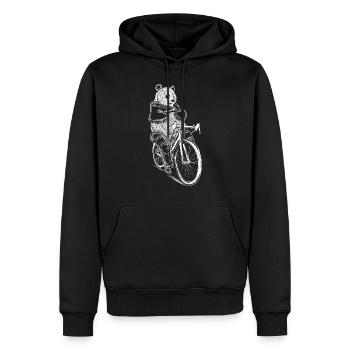 Cycling Panda Bear Bicycle Cyclist - Men’s Premium Organic Hoodie - black - Front - Nico (187cm)