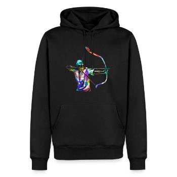 Bogenschießen Geschenk - Männer Premium Bio Hoodie - Schwarz - Vorne - Nico (187cm)