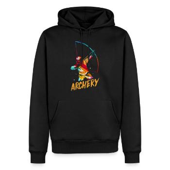 Bogenschießen Geschenk - Männer Premium Bio Hoodie - Schwarz - Vorne - Nico (187cm)
