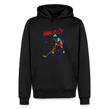 Floorball Cadeau - Sweat à capuche Premium bio Homme - noir - Devant - Nico (187cm)