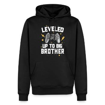Bis zu Big Brother Baby Announcement geebnet - Männer Premium Bio Hoodie - Schwarz - Vorne - Nico (187cm)