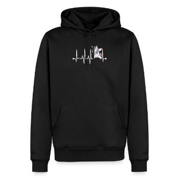 EMT Unicorn Funny Graphic Heartbeat Dabbing First - Sweat à capuche Premium bio Homme - noir - Devant - Nico (187cm)