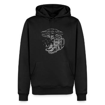 Kilimanjaro cadeau - Sweat à capuche Premium bio Homme - noir - Devant - Nico (187cm)