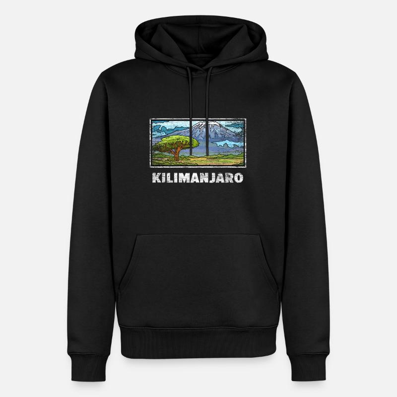 Kilimanjaro Geschenk - Männer Premium Bio Hoodie - Schwarz