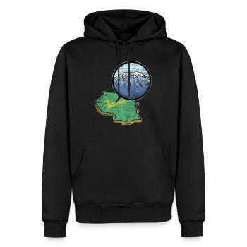 Cadeau montagne Kilimandjaro - Sweat à capuche Premium bio Homme - noir - Devant - Nico (187cm)