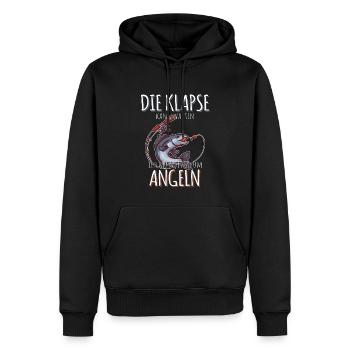 ANGELN ANGELN ANGELN - Männer Premium Bio Hoodie - Schwarz - Vorne - Nico (187cm)