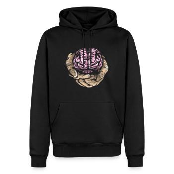 Cadeau psychologue - Sweat à capuche Premium bio Homme - noir - Devant - Nico (187cm)