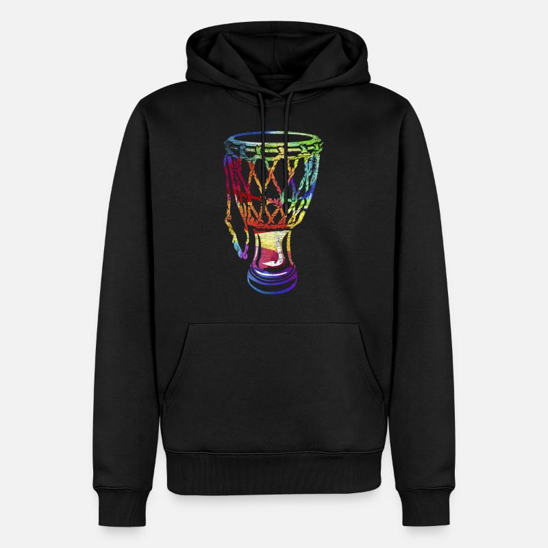 Djembe goblet drum gift - Men’s Premium Organic Hoodie - black
