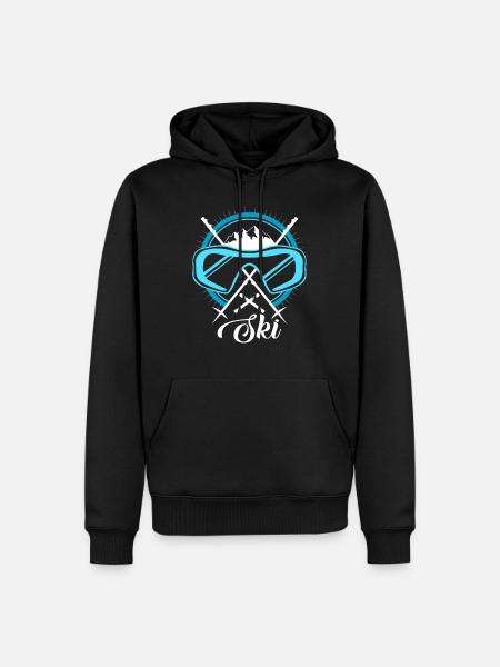 ski - Sweat à capuche Premium bio Homme - noir