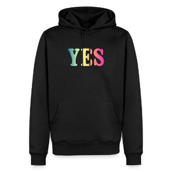 OUI - Cool Cool Saying Positive - Sweat à capuche Premium bio Homme - noir - Devant - Nico (187cm)