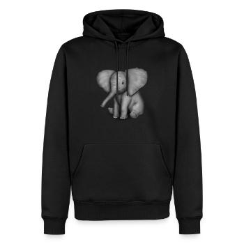 Baby Elefant Bild Elefanten - Männer Premium Bio Hoodie - Schwarz - Vorne - Nico (187cm)