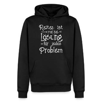 Reiten Reitsport Pferdesport Reiter Pferd Geschenk - Männer Premium Bio Hoodie - Schwarz - Vorne - Nico (187cm)