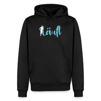 Joggen Laufen Marathon Läufer Läuferin Geschenk - Männer Premium Bio Hoodie - Schwarz - Vorne - Nico (187cm)