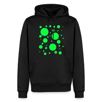 Néon Points Verts - Sweat à capuche Premium bio Homme - noir - Devant - Nico (187cm)