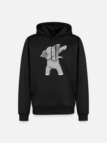 Dabbing elephant Dancing elephant - Men’s Premium Organic Hoodie - black