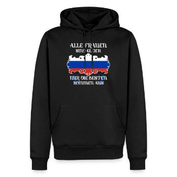 russische Frauen Russin Russkiy Babushka Pyccknn - Männer Premium Bio Hoodie - Schwarz - Vorne - Nico (187cm)