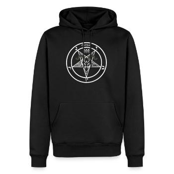 Satanisten Halloween 666 Antichirst Geschenkidee - Männer Premium Bio Hoodie - Schwarz - Vorne - Nico (187cm)