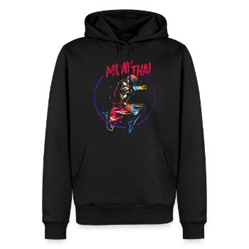 Muay Thai Boxing Geschenk - Männer Premium Bio Hoodie - Schwarz - Vorne - Nico (187cm)