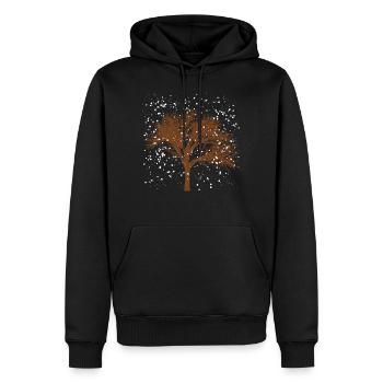 Baum im Winter - Männer Premium Bio Hoodie - Schwarz - Vorne - Nico (187cm)