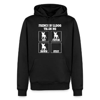 Bouledogue français - Sweat à capuche Premium bio Homme - noir - Devant - Nico (187cm)
