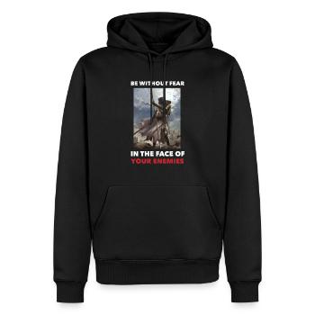 Le christianisme cadeau - Sweat à capuche Premium bio Homme - noir - Devant - Nico (187cm)