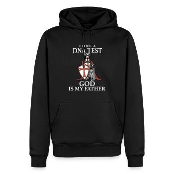 Le christianisme cadeau - Sweat à capuche Premium bio Homme - noir - Devant - Nico (187cm)