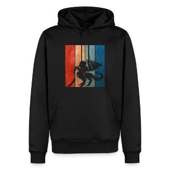 Kampfdrache -Drache - Männer Premium Bio Hoodie - Schwarz - Vorne - Nico (187cm)