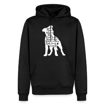 Pitbull Seele - Männer Premium Bio Hoodie - Schwarz - Vorne - Nico (187cm)