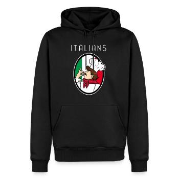 italien - Sweat à capuche Premium bio Homme - noir - Devant - Nico (187cm)