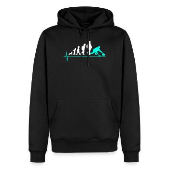 Curling - Männer Premium Bio Hoodie - Schwarz - Vorne - Nico (187cm)