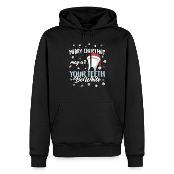 Joyeux Noël Mai Dents Assistante dentaire blanche - Sweat à capuche Premium bio Homme - noir - Devant - Nico (187cm)
