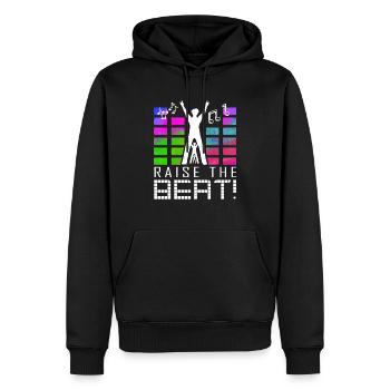 Battez le volume fort musique fête alcool - Sweat à capuche Premium bio Homme - noir - Devant - Nico (187cm)