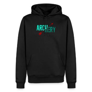 Pfeil und Bogen Armbrust Bogenschütze - Männer Premium Bio Hoodie - Schwarz - Vorne - Nico (187cm)