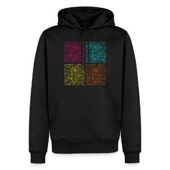 CPU processor computer scientist computer - Men’s Premium Organic Hoodie - black - Front - Nico (187cm)