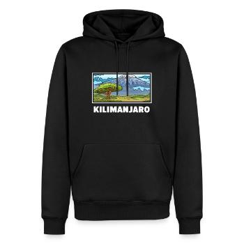 Kilimandjaro - Sweat à capuche Premium bio Homme - noir - Devant - Nico (187cm)