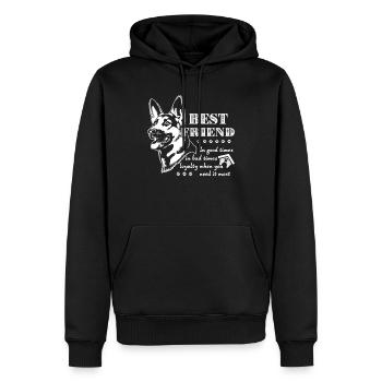 Berger Allemand Meilleur Ami German Sherpherd - Sweat à capuche Premium bio Homme - noir - Devant - Nico (187cm)