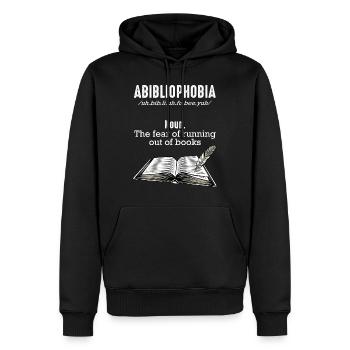 Lire des livres - Sweat à capuche Premium bio Homme - noir - Devant - Nico (187cm)