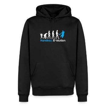 Handball Evolution - Männer Premium Bio Hoodie - Schwarz - Vorne - Nico (187cm)