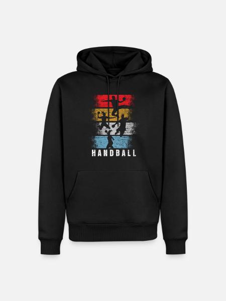 Handball Torwart Spieler Retro Geschenk - Männer Premium Bio Hoodie - Schwarz