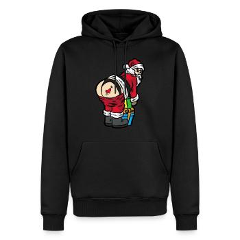 Sexy Weihnachtsmann im Tanga Unterwäsche - Männer Premium Bio Hoodie - Schwarz - Vorne - Nico (187cm)