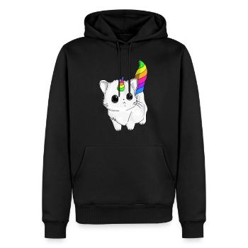 Licorne de chat mignon Caticorn - Sweat à capuche Premium bio Homme - noir - Devant - Nico (187cm)