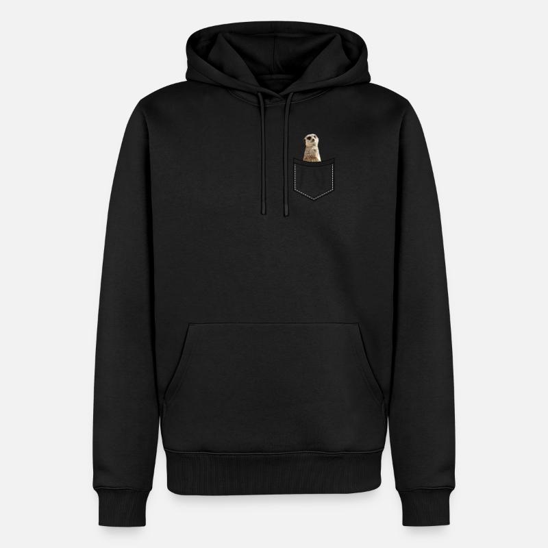 Erdmännchen in der Tasche Süß - Männer Premium Bio Hoodie - Schwarz