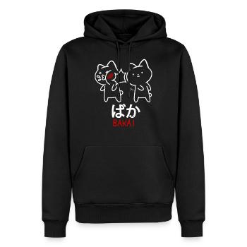 Anime Otaku Lustig Baka Katze Katzen - Männer Premium Bio Hoodie - Schwarz - Vorne - Nico (187cm)