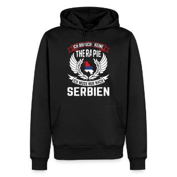 Therapie Serbien Belgrad Serbe Serbisch Geschenk - Männer Premium Bio Hoodie - Schwarz - Vorne - Nico (187cm)