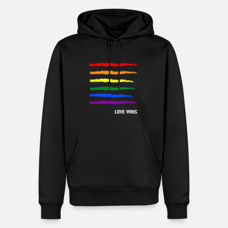 Cadeau Gay Pride - Sweat à capuche Premium bio Homme - noir