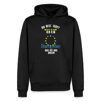 Europäer Europa - Männer Premium Bio Hoodie - Schwarz - Vorne - Nico (187cm)