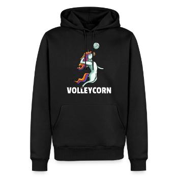 Joueur de volleyball licorne de volleyball - Sweat à capuche Premium bio Homme - noir - Devant - Nico (187cm)