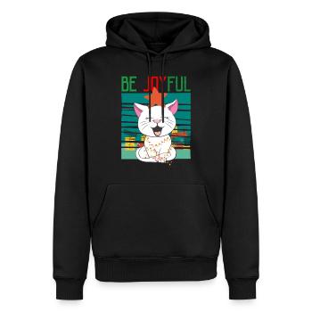 Weihnachten = fröhlich sein - Männer Premium Bio Hoodie - Schwarz - Vorne - Nico (187cm)
