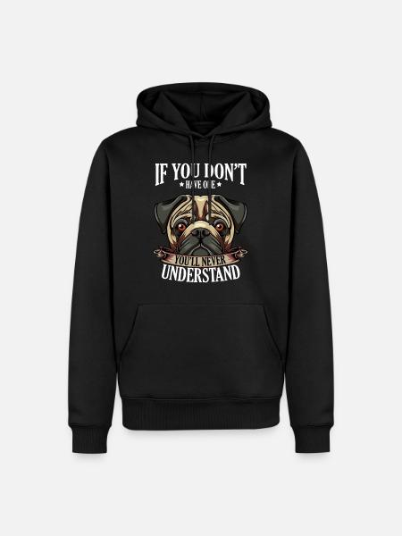 Mops - Männer Premium Bio Hoodie - Schwarz